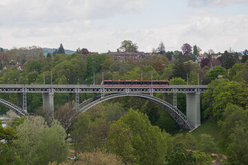 View to the bridge of Kirchenfeld in Bern, Switzerland