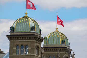 Federal palace of Switzerland in Bern in a summer day in Switzerland
