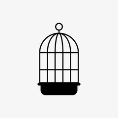 Bird cage, line icon design. Pet shop concept for websites and apps.
