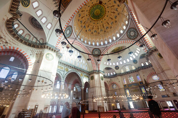 Obraz premium Interior of the Suleymaniye Mosque in Istanbul. Turkey