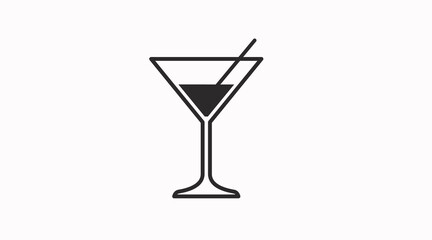 Drink Icon. Vector black and white isolated illustration of a drink