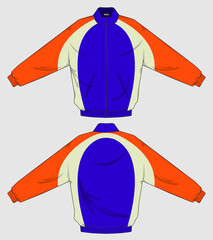 retro vintage windbreaker hoodie jacket template