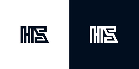 Minimal creative initial letters HS logo.
