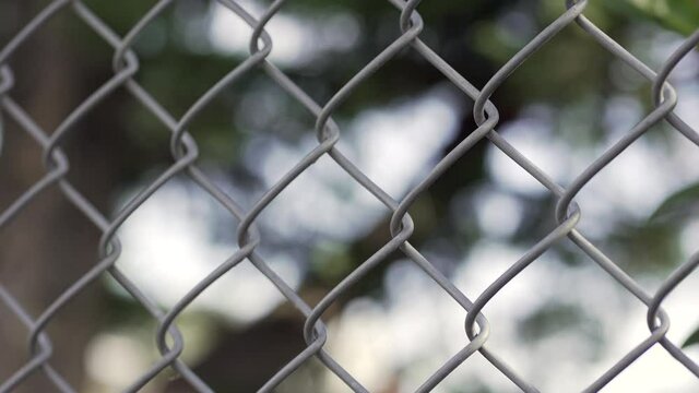 Security gate fence metal patterns close-up