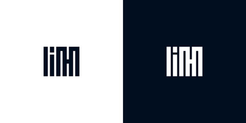 Minimal creative initial letters IH logo.