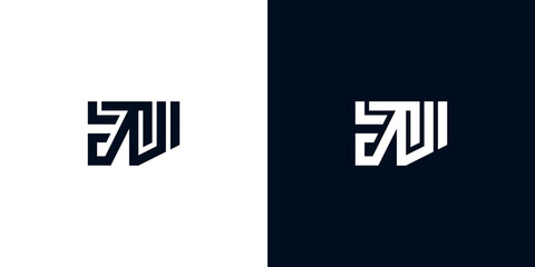 Minimal creative initial letters JV logo.