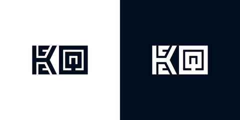 Minimal creative initial letters KQ logo.