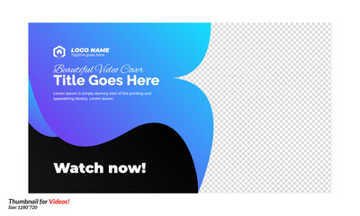 super cool editable gradient thumbnail design for videos. editable and customizable gradient colorful video cover