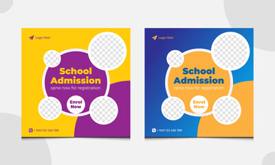 Social Media  School Ads banner Design Template