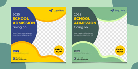 School Social Media Ads banner Design Template