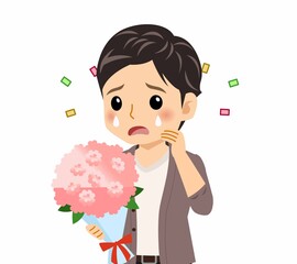 カーディガンを着た若い男性