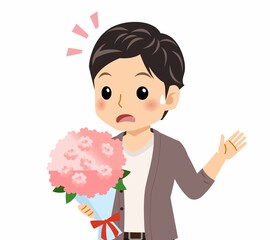 カーディガンを着た若い男性