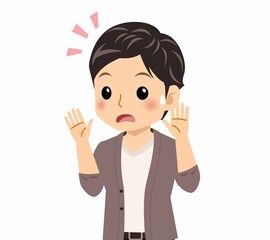 カーディガンを着た若い男性