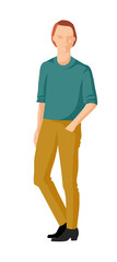Vector image. Handsome man stands in a free pose