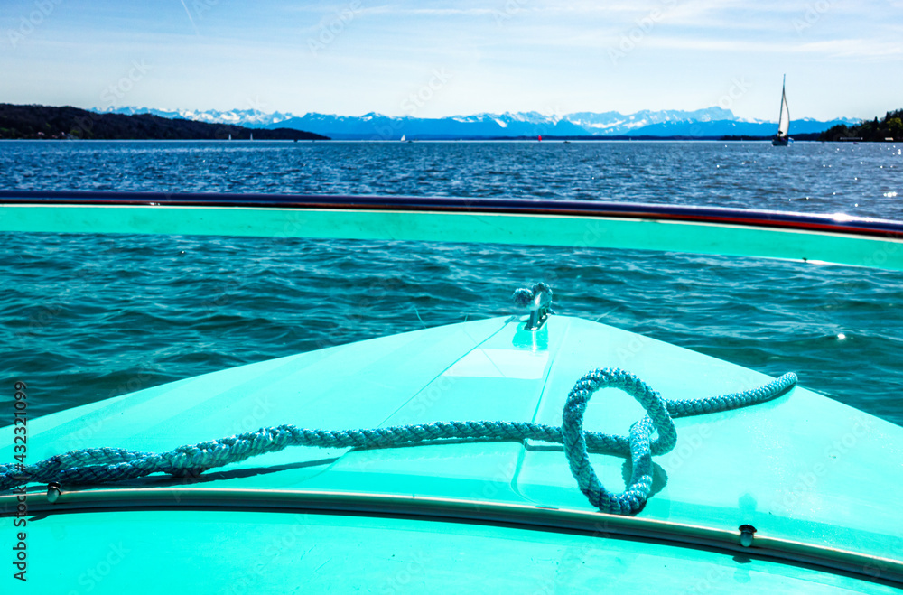 Canvas Prints boat at a lake