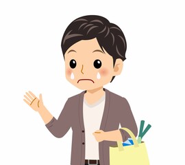 カーディガンを着た若い男性