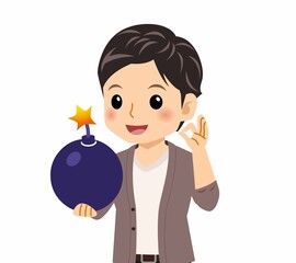 カーディガンを着た若い男性