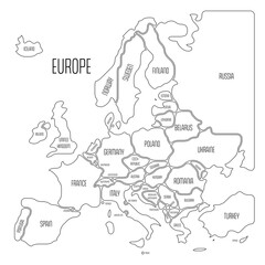 Simplified smooth map of Europe