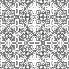  Geometric vector pattern with Black and white colors. Seamless abstract ornament for wallpapers and backgrounds.