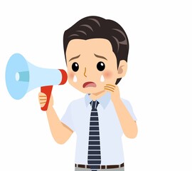 半袖のYシャツを着た男性