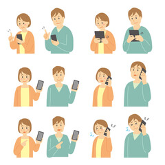 夫婦　シニア　ミドル　40代　50代　スマートフォン 使う　操作　使い方	
