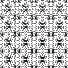  Geometric vector pattern with Black and white colors. Seamless abstract ornament for wallpapers and backgrounds.