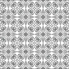  Geometric vector pattern with Black and white colors. Seamless abstract ornament for wallpapers and backgrounds.