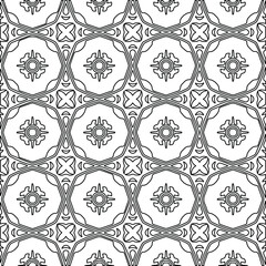  Geometric vector pattern with Black and white colors. Seamless abstract ornament for wallpapers and backgrounds.