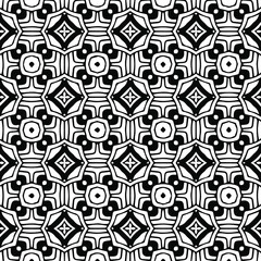Geometric vector pattern with Black and white colors. Seamless abstract ornament for wallpapers and backgrounds.