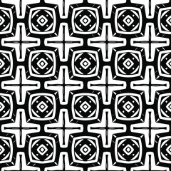 Geometric vector pattern with Black and white colors. Seamless abstract ornament for wallpapers and backgrounds.