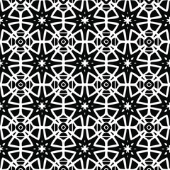  Geometric vector pattern with Black and white colors. Seamless abstract ornament for wallpapers and backgrounds.
