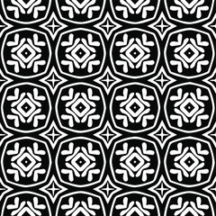  Geometric vector pattern with Black and white colors. Seamless abstract ornament for wallpapers and backgrounds.