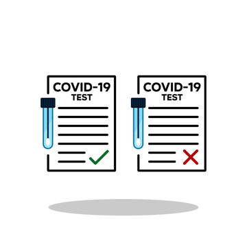Coronavirus test icon in flat style. COVID-19 virus test symbol for your web site design, logo, app, UI Vector EPS 10.