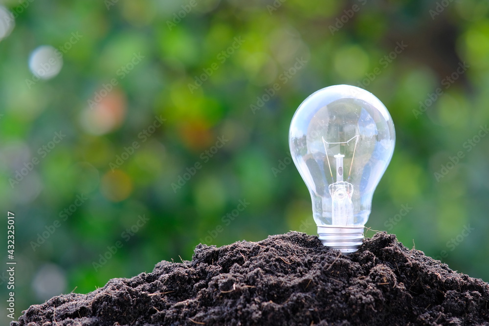 Poster light bulb background and space for idea concept