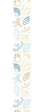 Cute hand drawn sea shells seamless pattern, summer background, great for textiles, banners, wallpapers - vector design