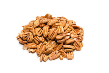 Pecan-nut isolated on white background.
