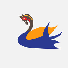 Swan logo icon vector illustration design template.elegant Flying swan bird logo