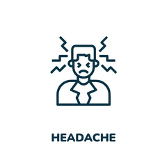 headache icon vector sign symbol. Simple element illustration. headache icon concept symbol design. Can be used for web and mobile.