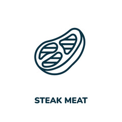 steak meat icon vector sign symbol. Simple element illustration. steak meat icon concept symbol design. Can be used for web and mobile.