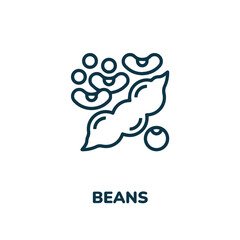 bean icon vector sign symbol. Simple element illustration. green pea icon concept symbol design. Can be used for web and mobile.