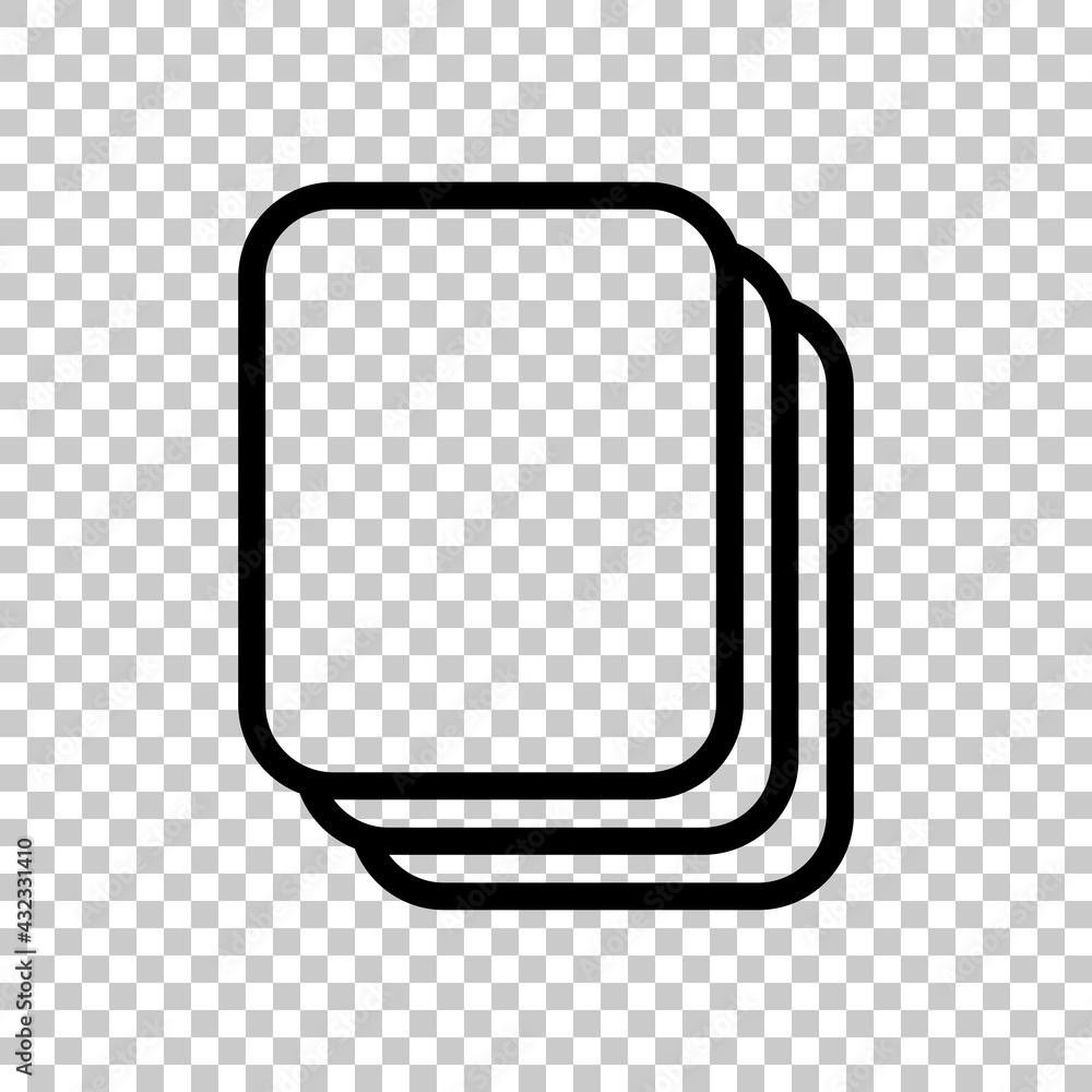 Poster stack of documents of papers, business icon. black editable linear symbol on transparent background