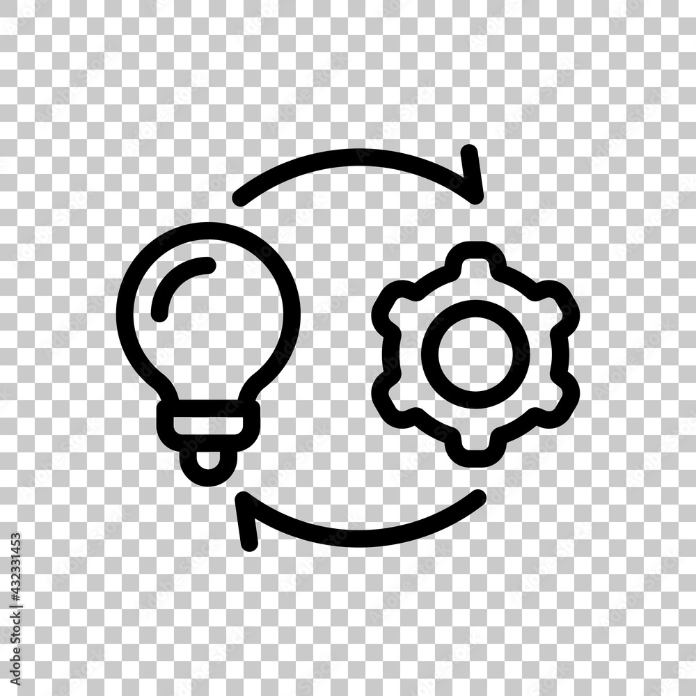 Poster process of implementation, business icon. black editable linear symbol on transparent background