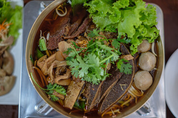 Beef noodles are a very popular dish in northern Thailand.
