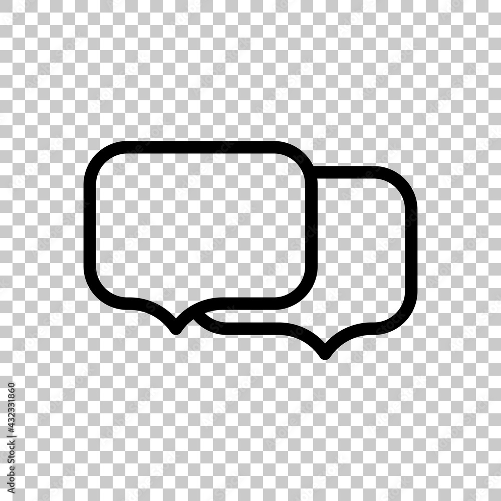 Aufkleber speech bubbles, chat messages, text clouds, simple icon. black editable linear symbol on transparent