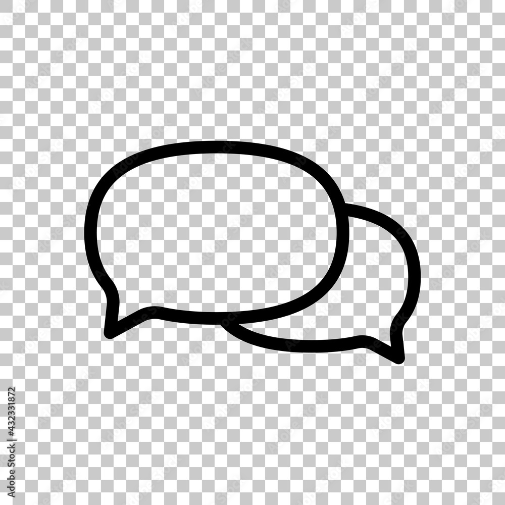 Aufkleber speech bubbles, chat messages, text clouds, simple icon. black editable linear symbol on transparent