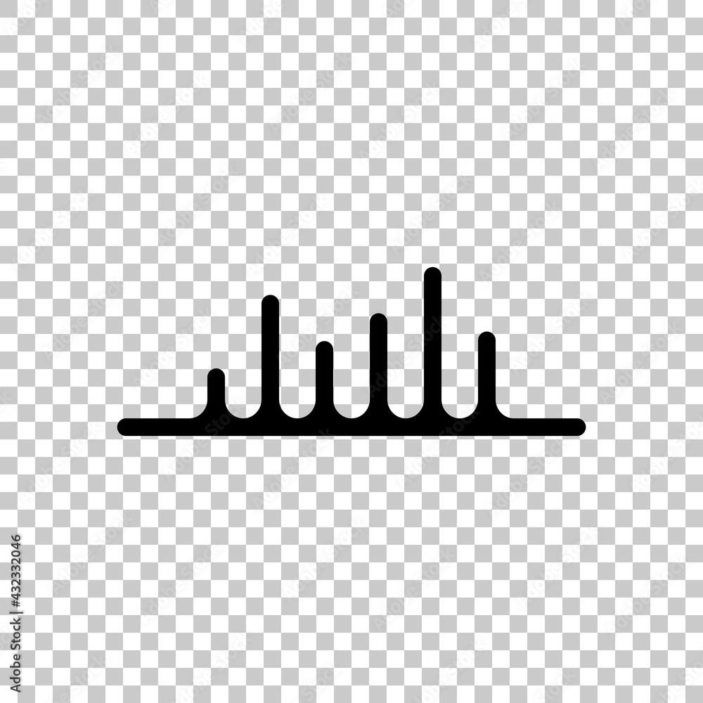 Poster sound wave, simple icon. black editable linear symbol on transparent background