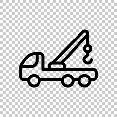 Truck, service for drivers, simple icon. Black editable linear symbol on transparent background