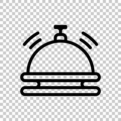Hotel bell, simple icon. Black editable linear symbol on transparent background
