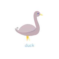 Duck farm bird art design elements stock vector illustration