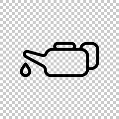 Oil lubricator, service instrument, simple icon. Black editable linear symbol on transparent background